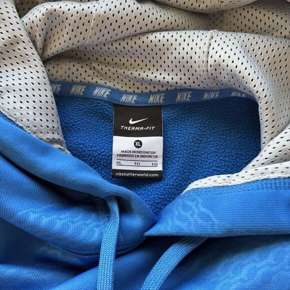 Nike Therma Fit Active Hoodie Pullover Sweatshirt Football Logo Blue Gray XL - Picture 11 of 11